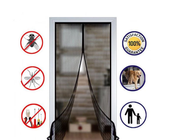 NOU - Plasa Pentru Usa, Impotriva Insectelor, Cu Magnet, Dimensiune 210 x 100 cm + CADOU Plasa Pentru Geam
