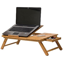 Încarcă imaginea în vizualizatorul Galerie, NOU - Masa Din Bambus Pentru Laptop, Pliabila, Cu Sertar Si Spatiu Pentru Mouse, Picioare Ajustabile
