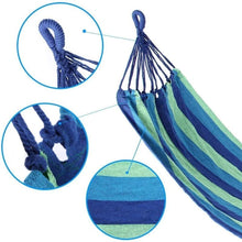 Încarcă imaginea în vizualizatorul Galerie, NOU - Hamac Pentru O Persoana, Din Bumbac Rezistent, Cu Bara De Lemn, 200x80 cm, Sac De Depozitare Inclus
