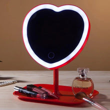 Încarcă imaginea în vizualizatorul Galerie, NOU - Oglinda De Machiaj, Cu Lumina LED, Incarcare USB, Lumina Reglabila, Tavita De Depozitare Inclusa
