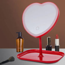 Încarcă imaginea în vizualizatorul Galerie, NOU - Oglinda De Machiaj, Cu Lumina LED, Incarcare USB, Lumina Reglabila, Tavita De Depozitare Inclusa
