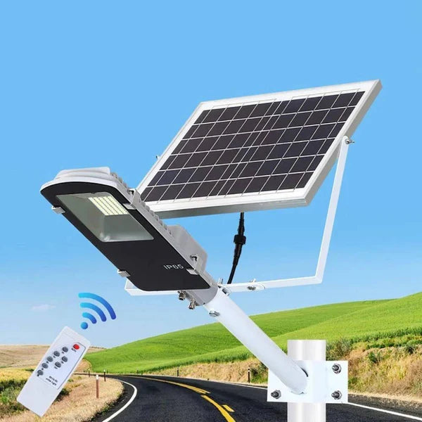 NOU - Lampa Solara Jortan, Cu Stalp Pentru Montare, Control Din Telecomanda, Lumina Puternica, 100W