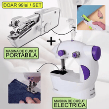 Încarcă imaginea în vizualizatorul Galerie, NOU -Pachet Promo: Masina De Cusut Electrica, Viteza Reglabila, Pedala Inclusa + Mini Masina De Cusut CADOU
