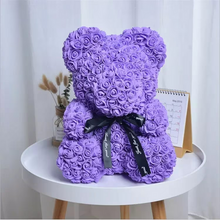Încarcă imaginea în vizualizatorul Galerie, NOU - CADOU de Valentine's Day: Ursulet din trandafiri de sapun in cutie cadou, Inaltime 25cm
