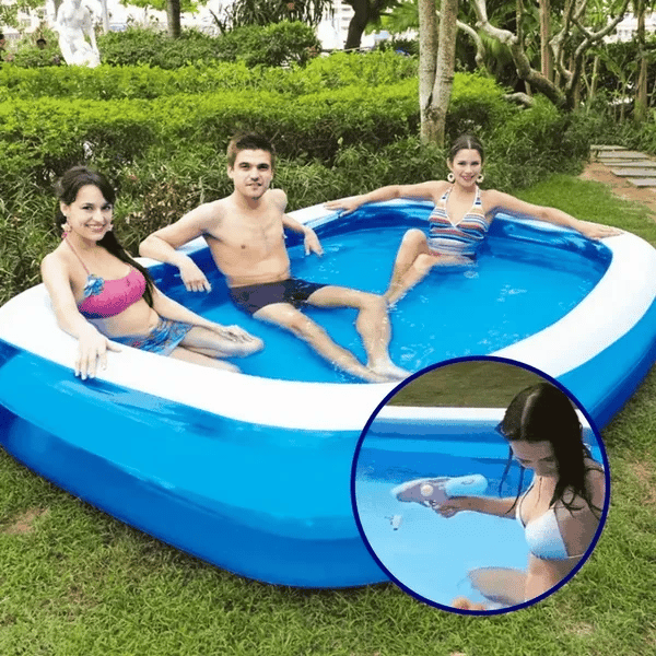NOU - LICHIDARE STOC: Piscina Gonflabila De 201x150x51cm + CADOU Pompa pentru Umflat