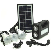 Încarcă imaginea în vizualizatorul Galerie, NOU - KIT Panou Solar Cu 3 Becuri, Incarcator USB Si Lanterna LP-0061
