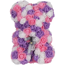 Încarcă imaginea în vizualizatorul Galerie, NOU - CADOU de Valentine's Day: Ursulet din trandafiri de sapun in cutie cadou, Inaltime 25cm

