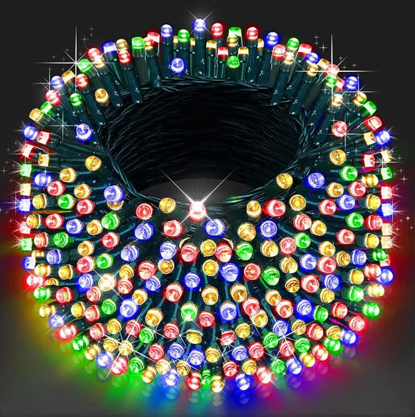 NOU - Instalatie De Craciun, Tip Sirag, Pentru Interior si Exterior, 8 Jocuri de Lumini, Multicolor, 800 LED, 72 m