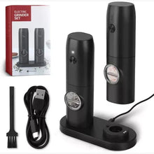 Încarcă imaginea în vizualizatorul Galerie, Set 2 Rasnite Electrice pentru sare, piper sau condimente, Indicator Led
