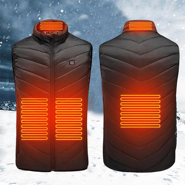 NOU - Vestă cu Incălzire Heating Vest Cu 4 Elemente de Incălzire, 3 Trepte de Temperatura
