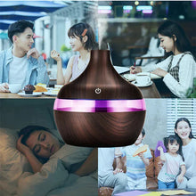 Încarcă imaginea în vizualizatorul Galerie, NOU - 1+1 GRATIS: Difuzor Aromaterapie Cu Ultrasunete Si Umidificator Cu LED, 300 ml, Wenge + 12 uleiuri CADOU
