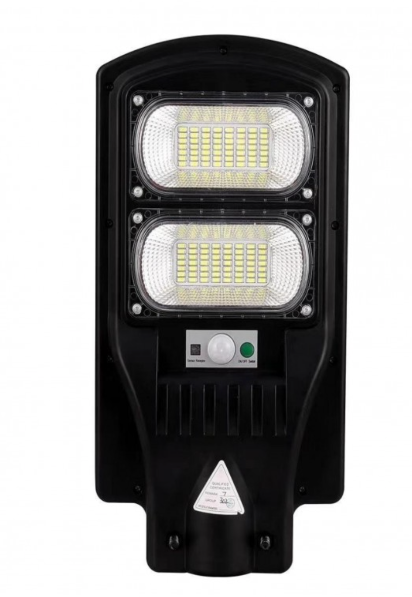 Lampa Stradala LED Cu Incarcare Solara, 4U®, 100W, Senzor Miscare, Acumulator Intern, Telecomanda