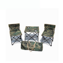 Încarcă imaginea în vizualizatorul Galerie, - Masa de camping cu 2 scaune, imprimeu camuflaj
