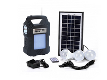 Încarcă imaginea în vizualizatorul Galerie, NOU: Kit Panou solar fotovoltaic, GD 8060, lanterna, 3 becuri LED, Radio FM, MP3
