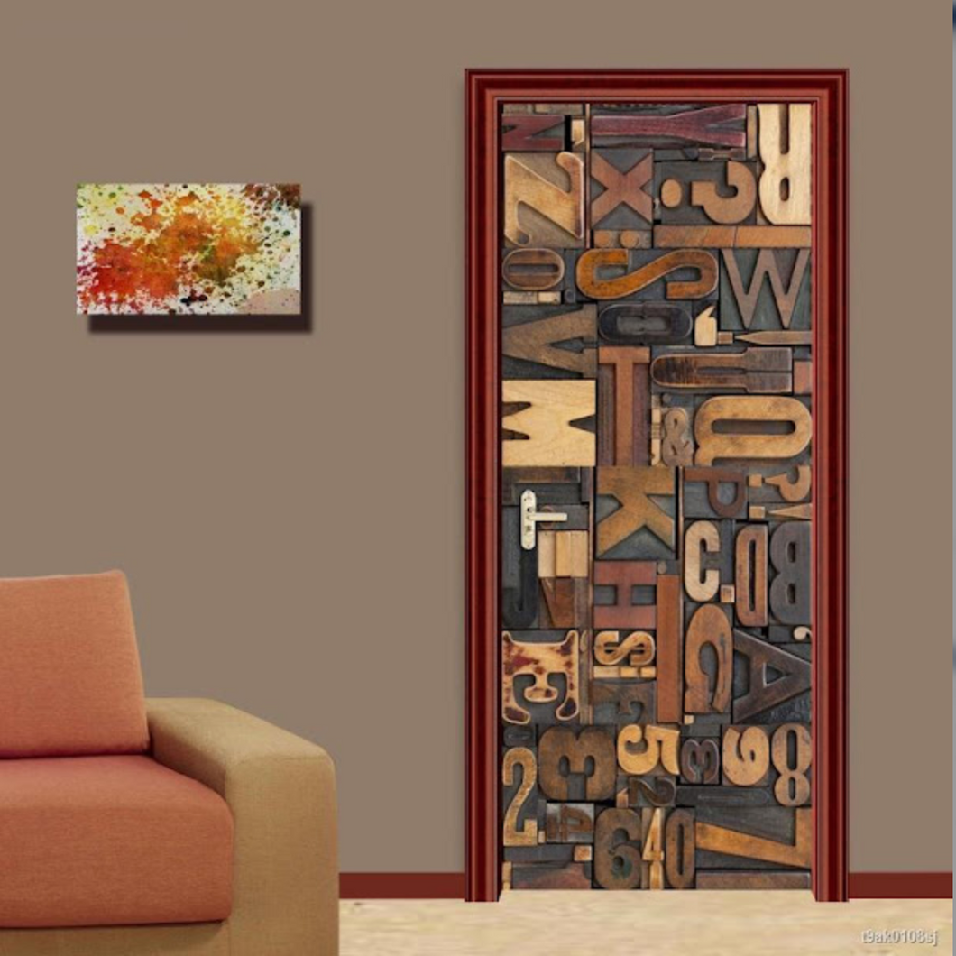 NOU:Autocolant decorativ pentru usa - 77 x 220 cm, Creative Letter