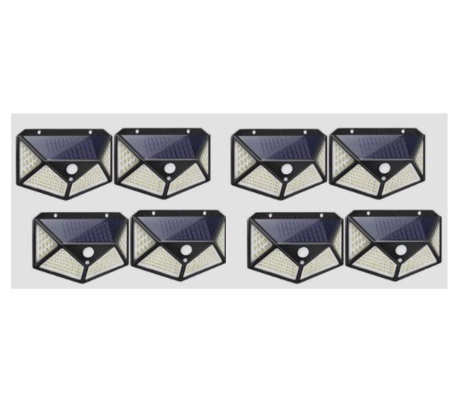 Set 8 x Lampa 100 LED cu panou solar, senzor de miscare